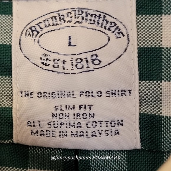 BROOKS BROTHERS like new! special detail check cuff 100% supima cotton no iron - Picture 8 of 17